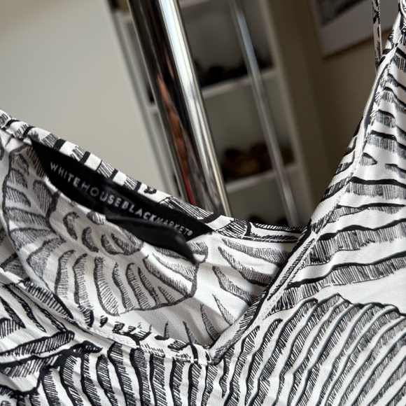 White House Black Market Black and White Patterned Slip Dress - Picture 2 of 5